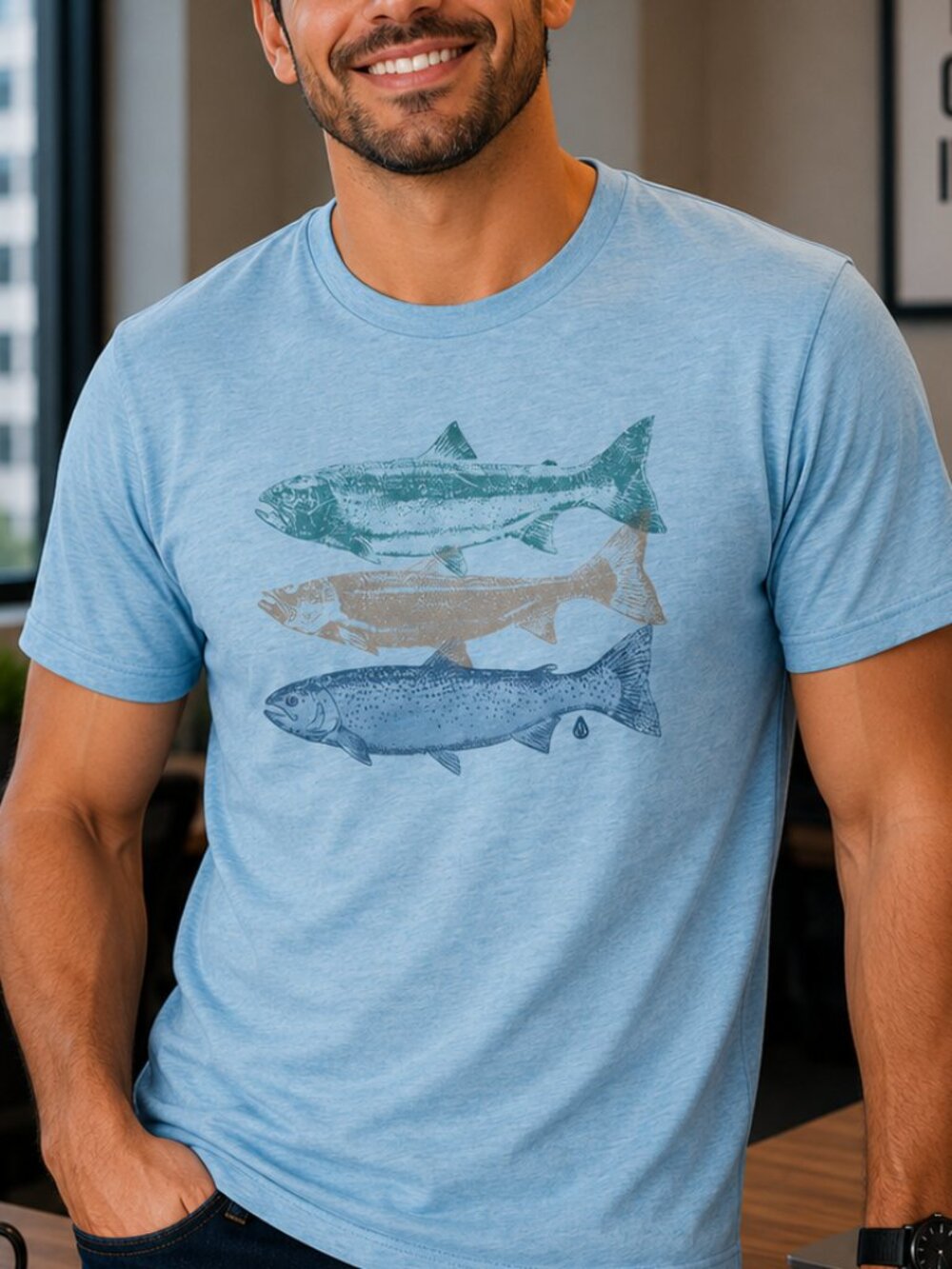 Men's Topographic Trout T-Shirt